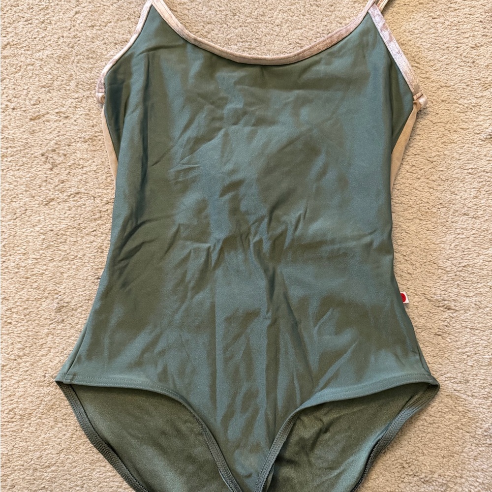 Yumiko Green and Cream Leotard XS